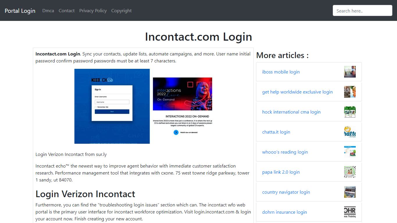 Incontact.com Login